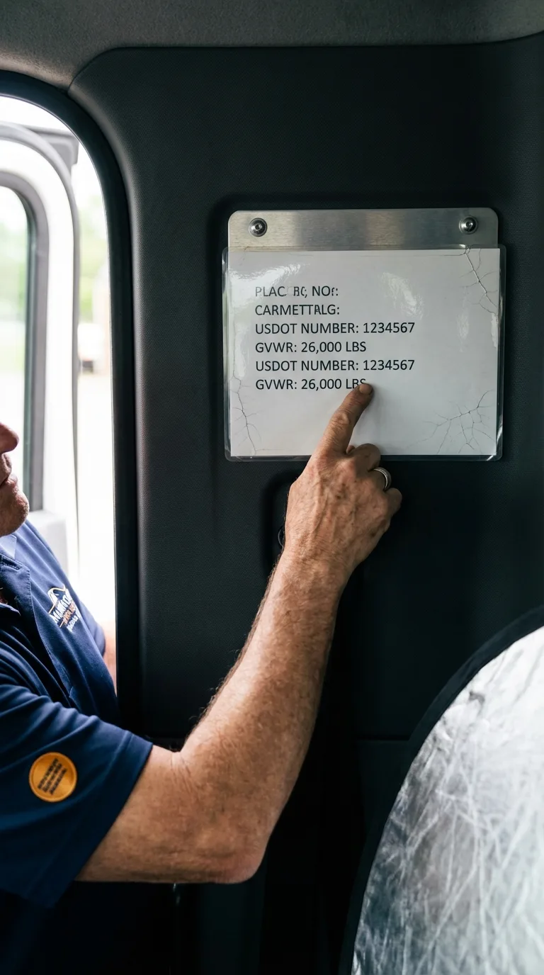 USDOT licensing placard verification in Cave City